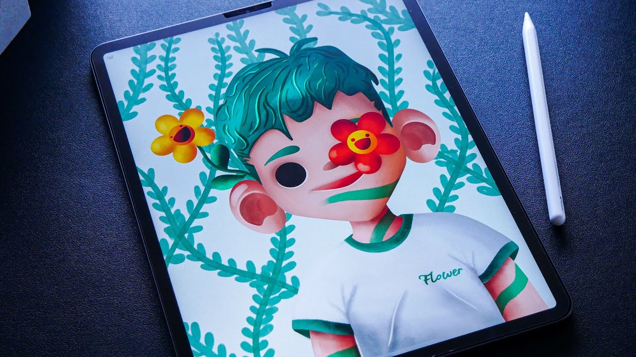 Flower Boy 🌼  illustration on iPad Pro