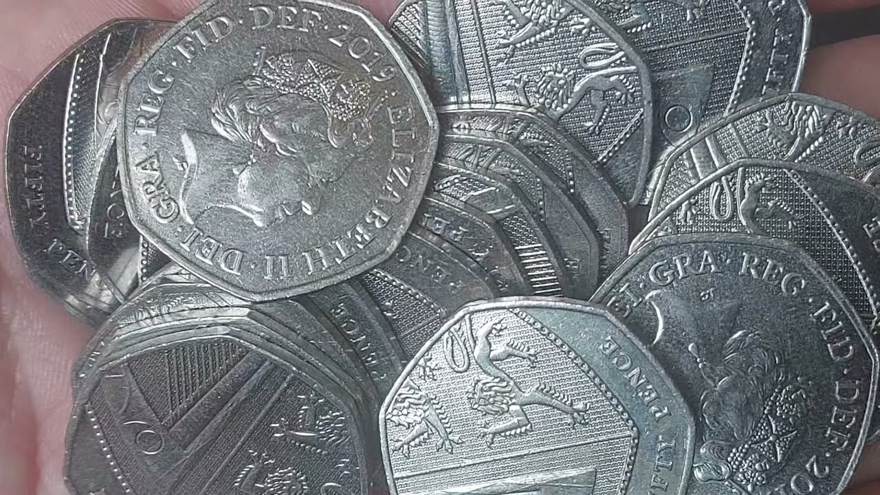FULL BAG 2019 ROYAL SHIELD 50 PENCE COINS Queen Elizabeth II Coins