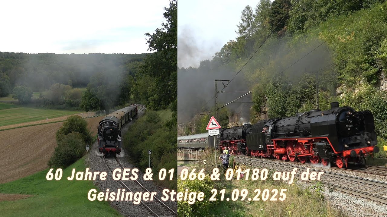 60 Jahre GES & 01 066 & 01 180 auf der Geislinger Steige 21.09.2025 4K