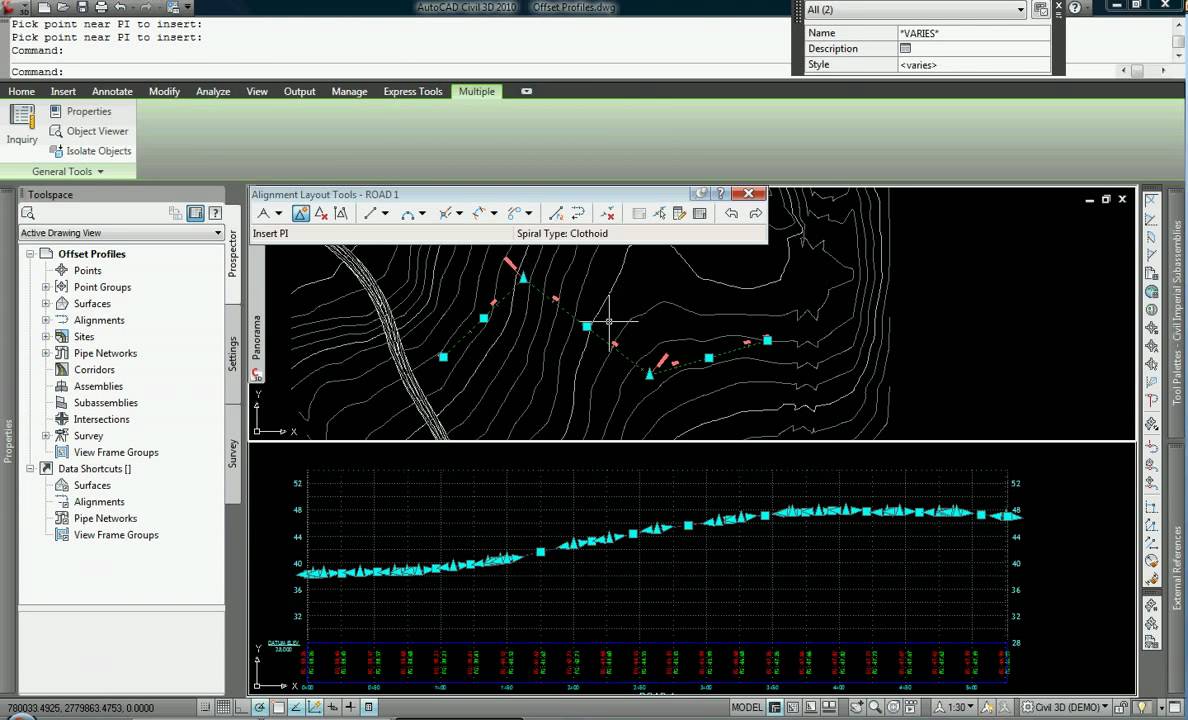 Civil 3D 2010: Offset Profiles