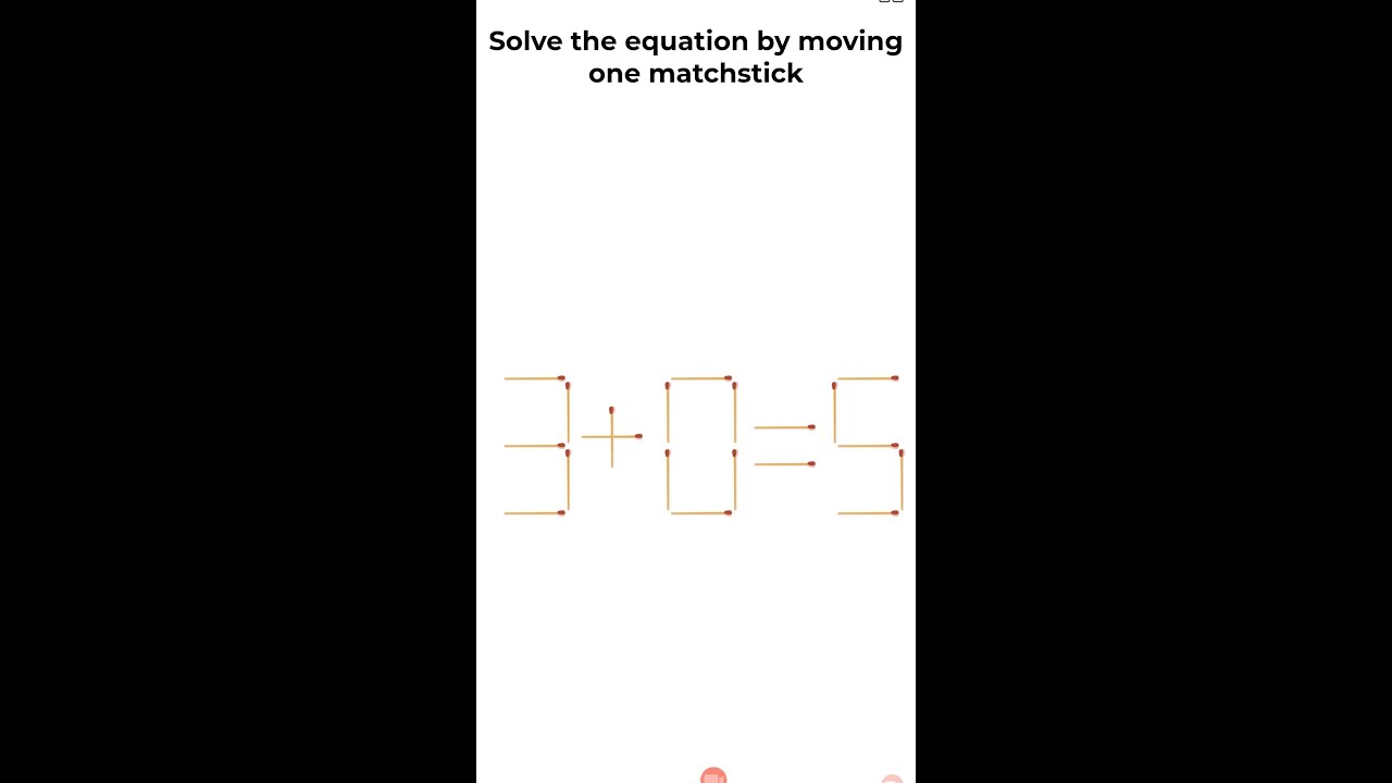 Solve the equation by moving one matchstick