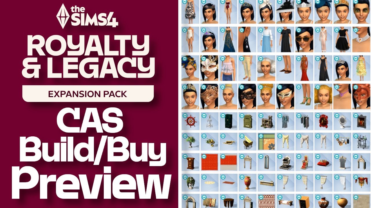 The Sims 4 Royalty and Legacy: Cas & Build/Buy Previews!