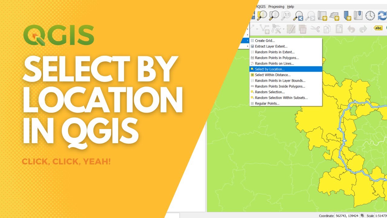 Выбрать по местоположению в QGIS