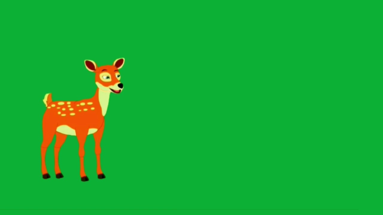 Deer cartoon green screen video / Green screen deer cartoon / Deer green screen no copyright video