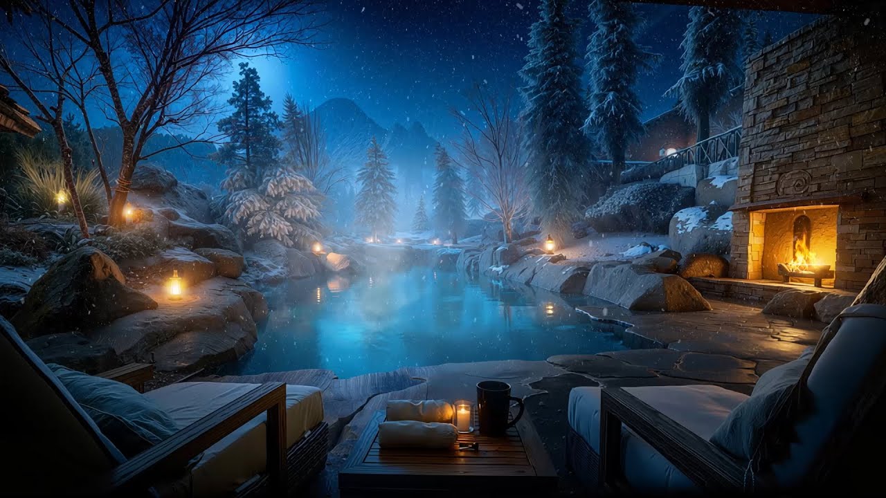 Winter Piano Music ❄️ Snowy Night Ambience | Relax, Study & Sleep