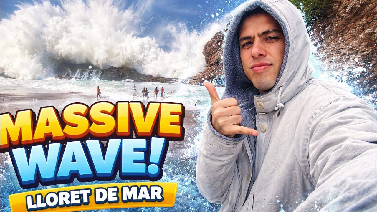 Nature’s Power: Massive Waves Episode15 #spain #beachvibes #lloretdemar #seawaves 
