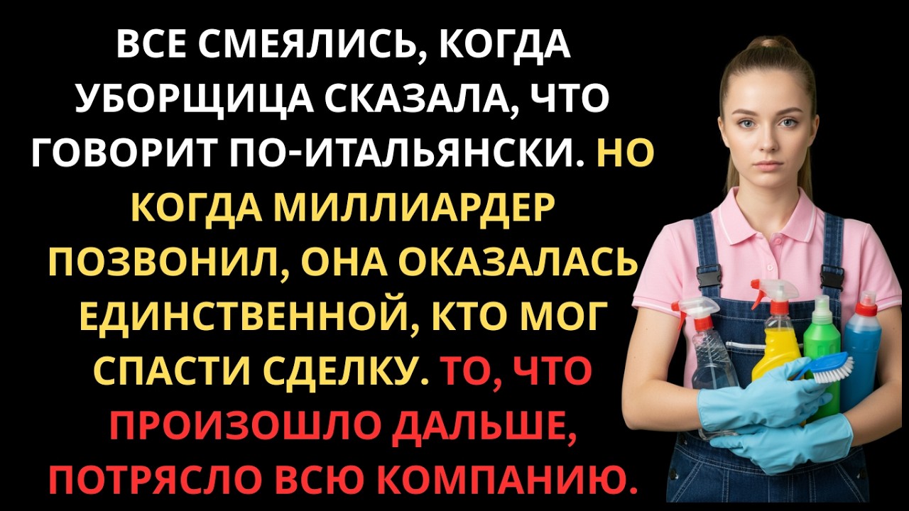 НИКТО НЕ ВОСПРИНИМАЛ УБОРЩИЦУ ВСЕРЬЁЗ — ПОКА НЕ ПОЗВОНИЛ ИТАЛЬЯНСКИЙ МИЛЛИАРДЕР.