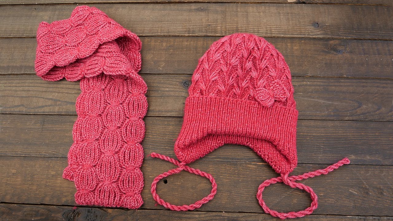 Шапка «Веточки» спицами 🍒 Hat «Twigs» knitting