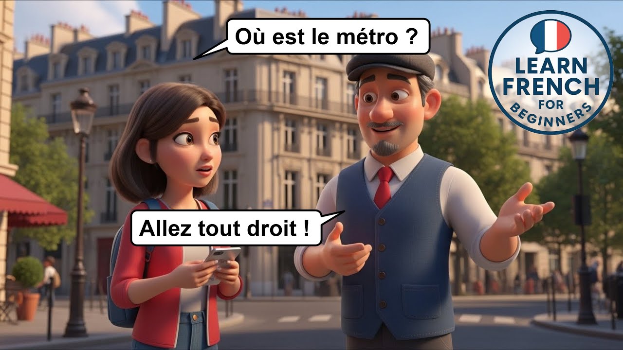Спрашивая дорогу на французском 🇫🇷 | Разговор A1 в Париже | Французский для начинающих