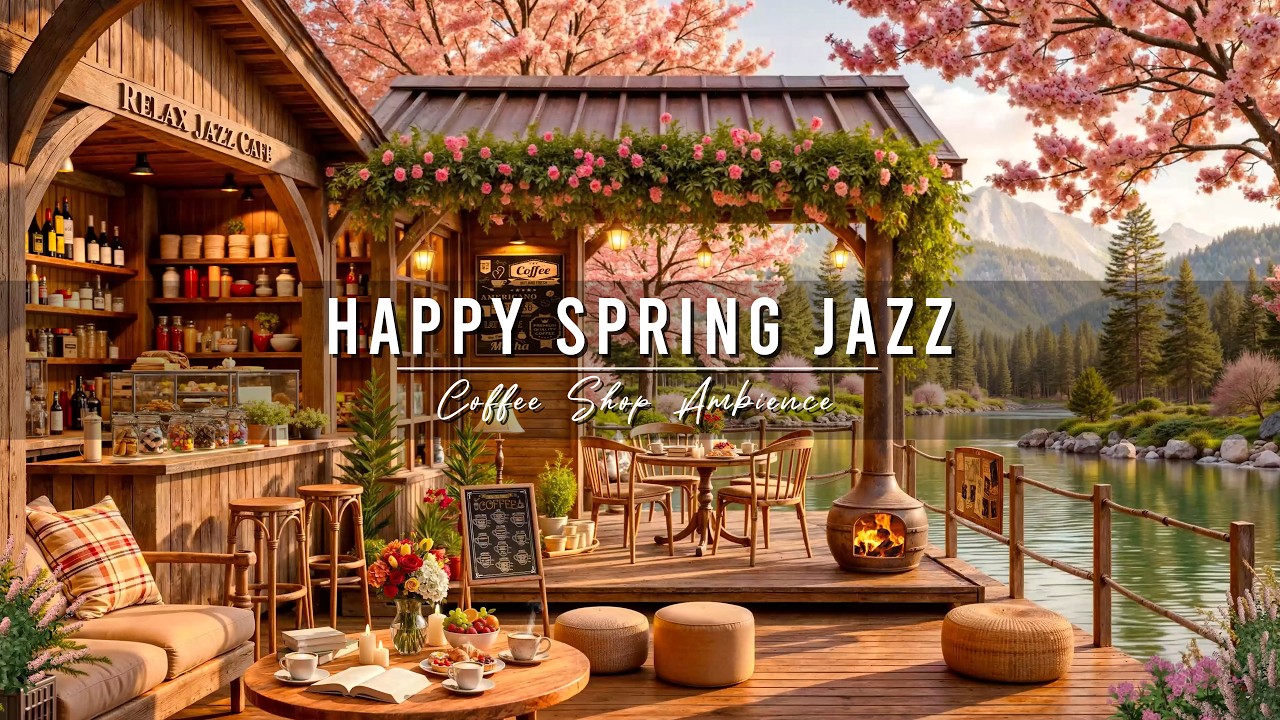 Happy Spring Jazz Music 🌸 Cozy Coffee Shop Ambience & Smooth Jazz Instrumental Music for Relaxing