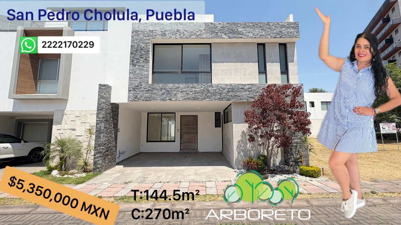 Casa en Arboreto, Cholula, Pue. Súper vestidor, recámara en planta baja, jardín, doble terraza y más