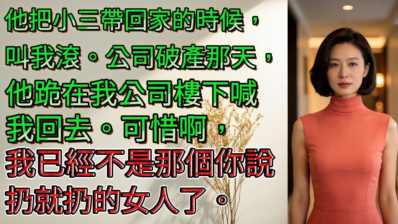 他把小三帶回家逼我淨身出戶，7天後公司破產跪求我回來，我只說了一句話他崩潰大哭#情感故事#小說#戀愛#情感#婚姻#生活經驗