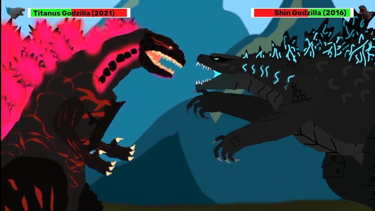 [DC2] Titanus Godzilla 2021 vs Shin Godzilla 2016 | ANIMATION with healthbars