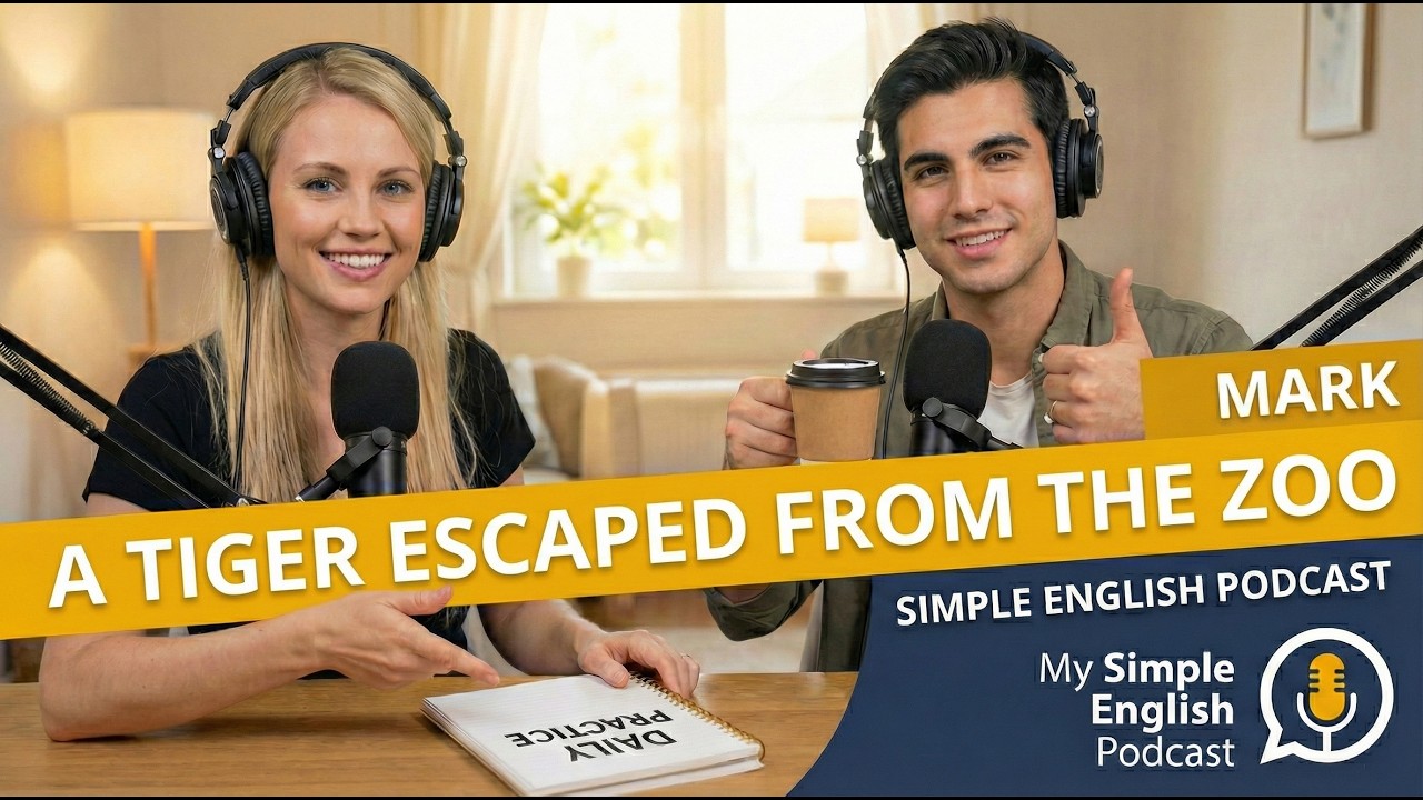English Listening Practice: A Tiger Escaped! (Story & Vocabulary) | Simple English Podcast