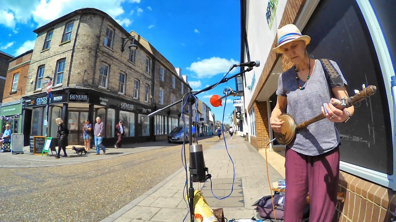 Sitting On A Mountain Top - Busking - With 2 String Bedwarmer Guitar