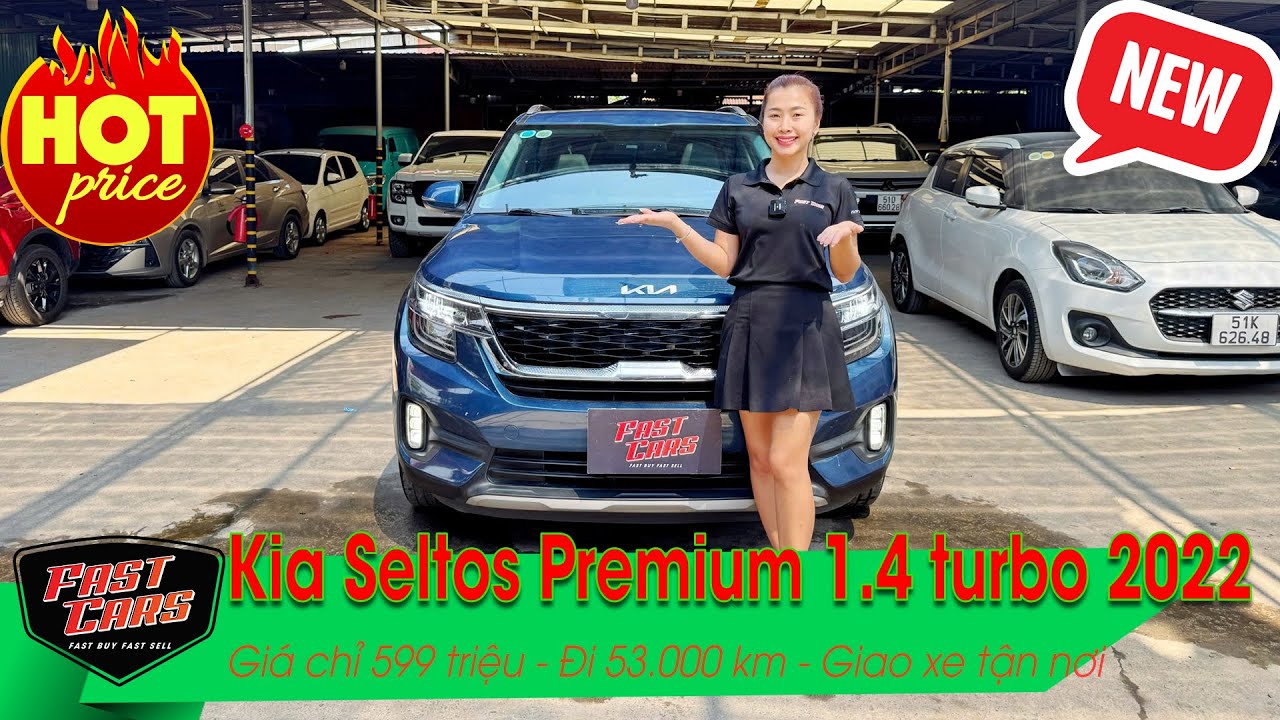 Xe 5 chỗ gầm cao 🔥 Kia Seltos Premium 1.4 turbo đời 2022, đi 53.000 km. Xe gia đình 1 chủ cực đẹp