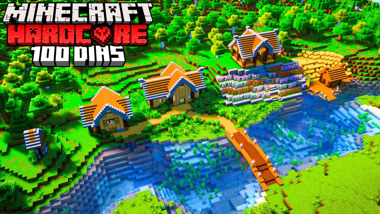 SOBREVIVI 100 DIAS EM UM RIO NO MINECRAFT HARDCORE