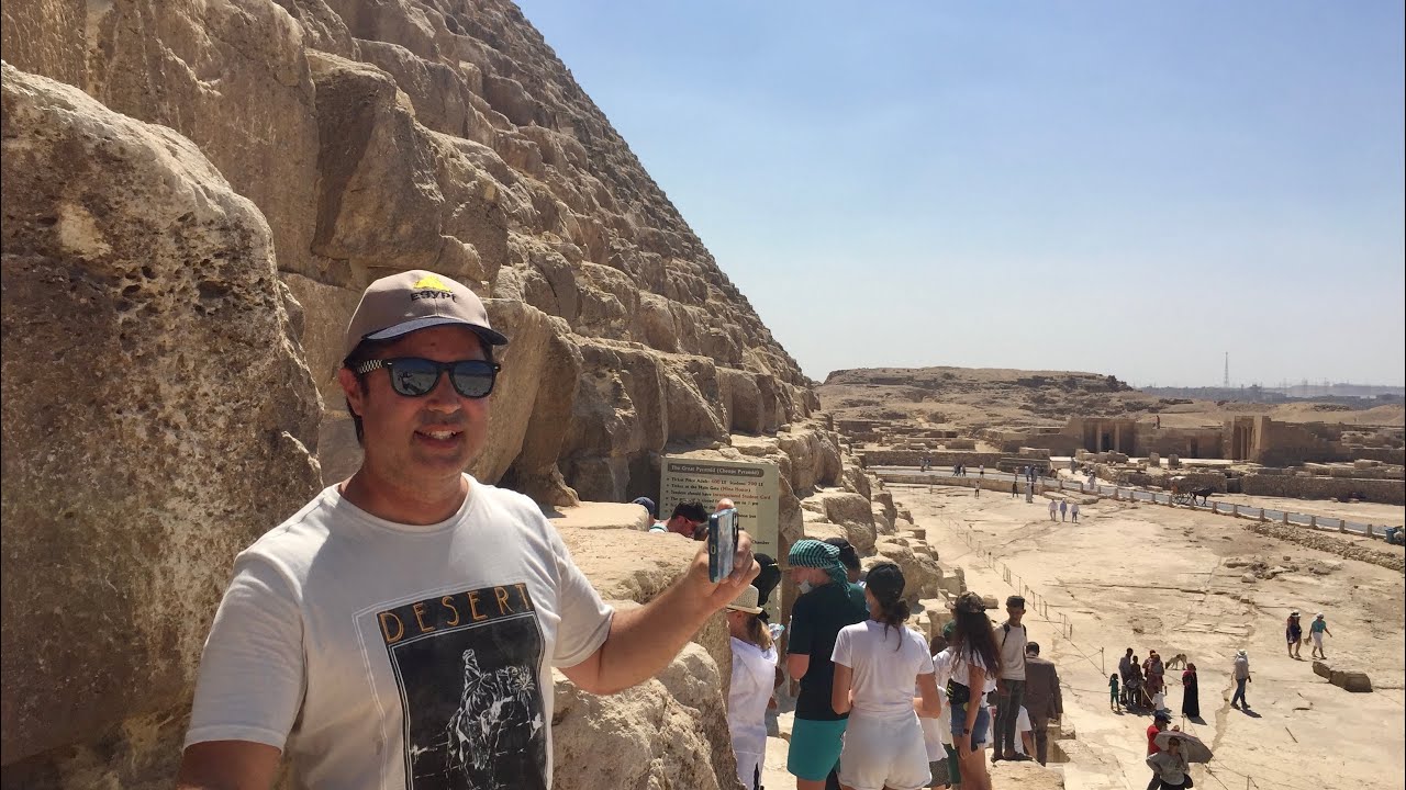 Climbing on the Great Pyramid of Giza