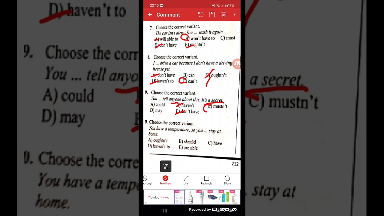 Nərgiz Nəcəf  test toplusundan sınaq izahı modal verbs