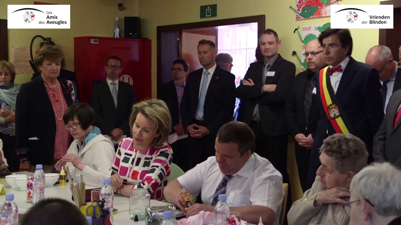 La Reine Mathilde de Belgique en visite aux Amis des Aveugles
