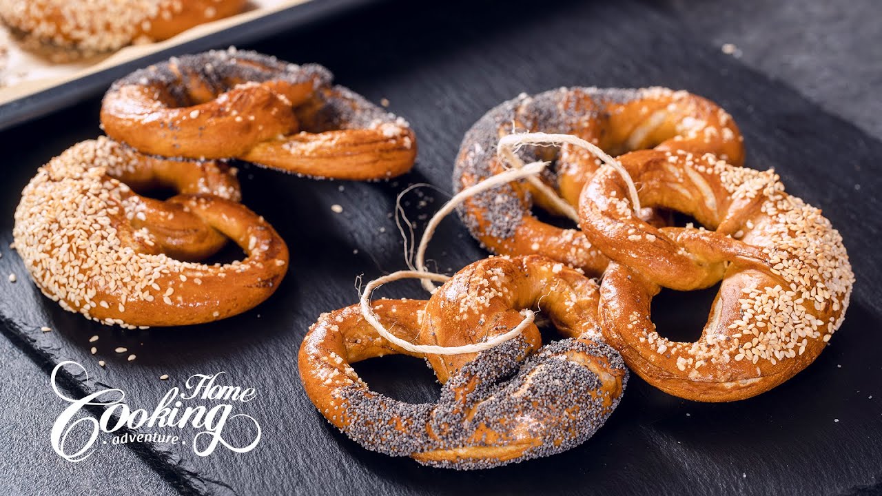 Homemade Pretzels – Soft Pretzels topped with Sesame and Poppy Seeds
