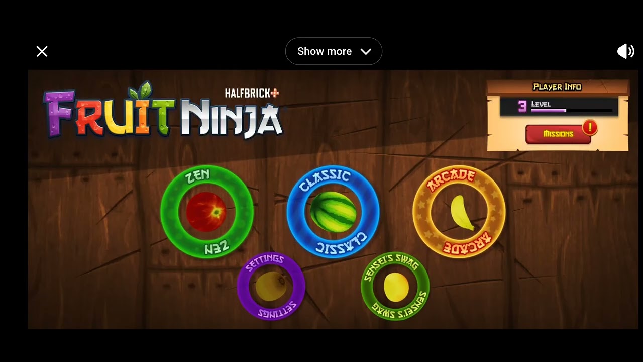 Playing fruit ninja for 6 minutes 
