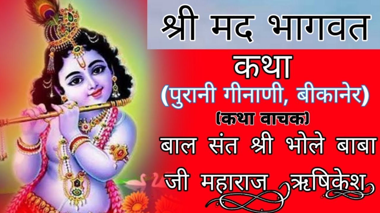 श्री मद्द भागवत कथा BY BAL SANT SHREE BHOLE BABA JI MAHARAJ LIVE Purani ginani, Bikaner Day 2