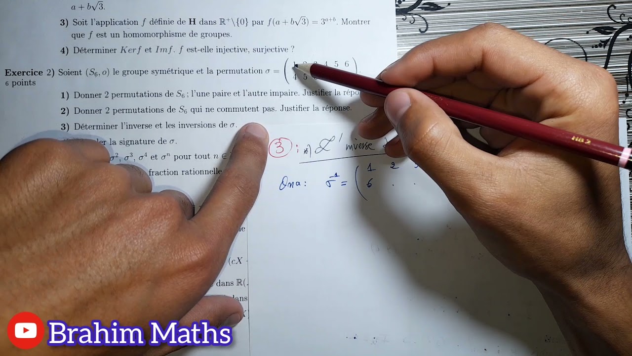 Algèbre 2 - Structures algébriques : Examen corrigé (2/3).