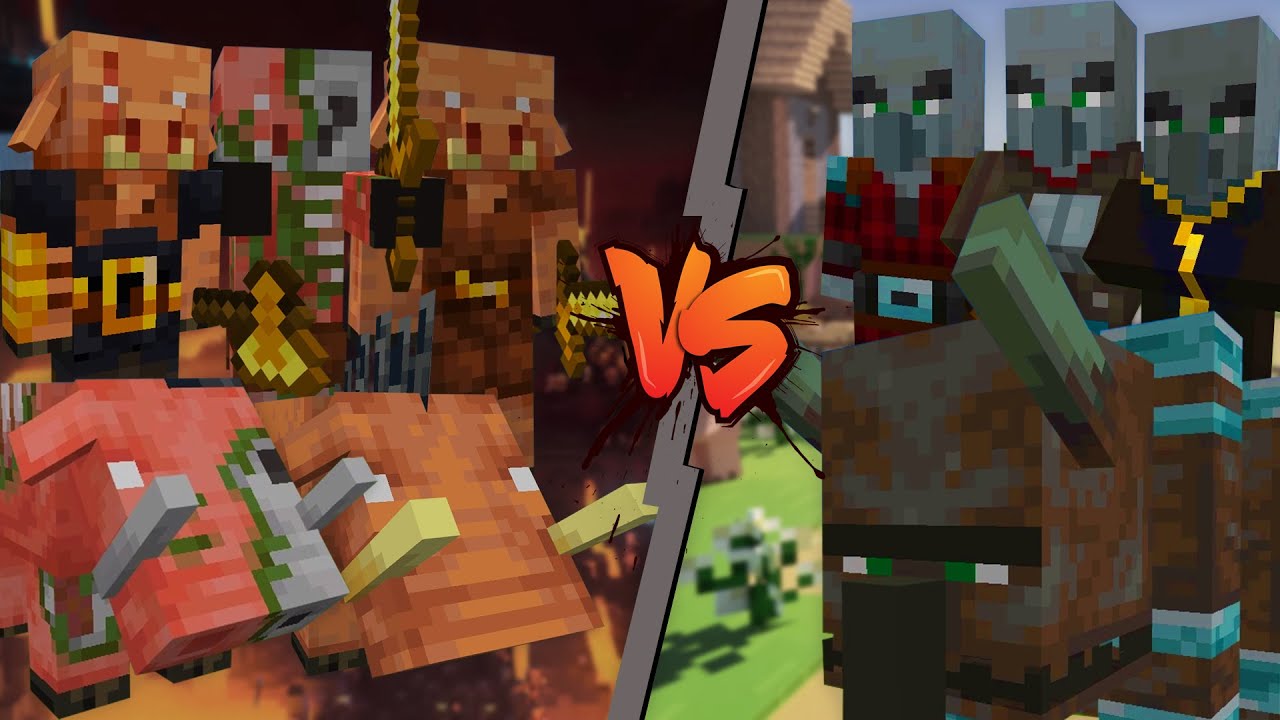 NETHER UPDATE MOBS vs VILLAGE AND PILLAGE UPDATE MOBS!