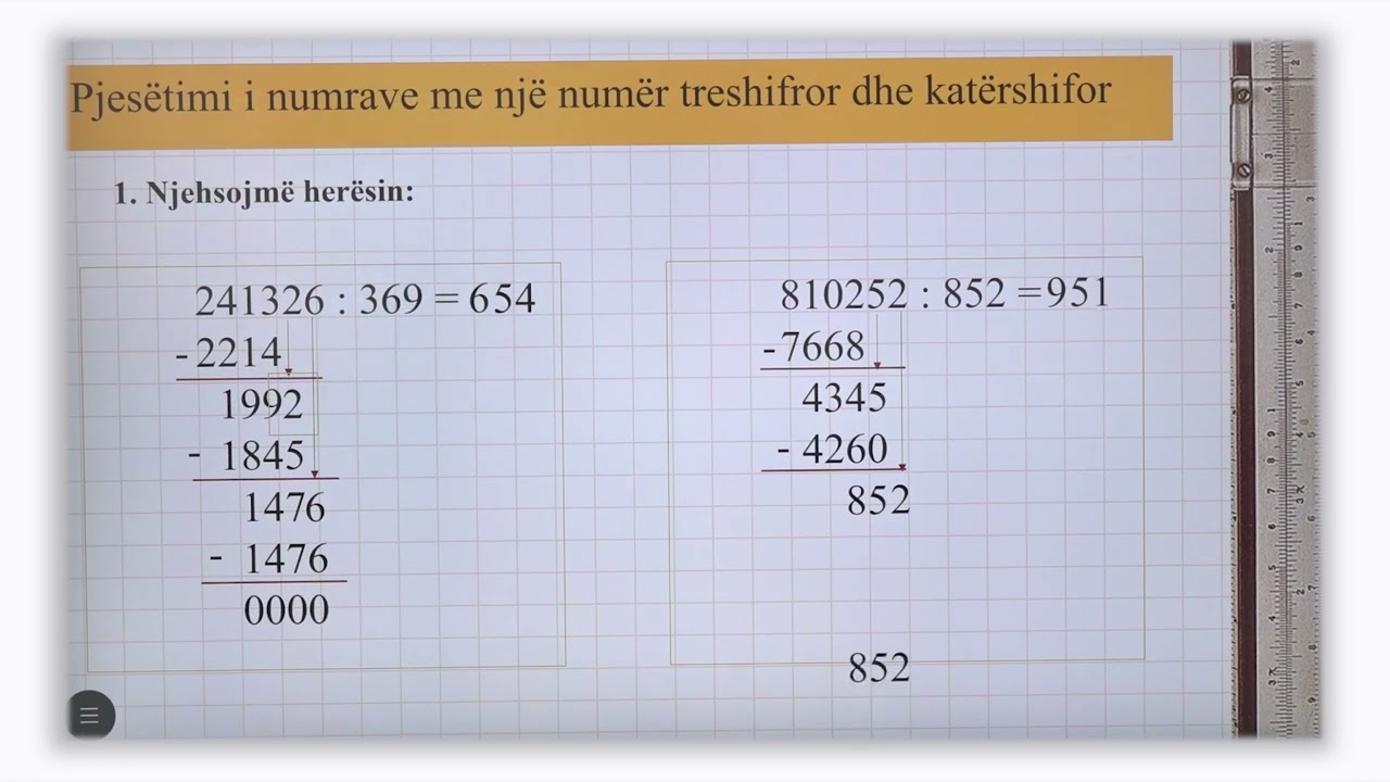 5 02 115 - Java 24 - Matematikë - pjesëtimi i numrave me një numër treshifror dhe katërshifror