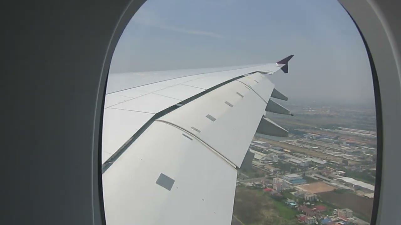 Landing at Bangkok, Thailand, from Doha, on Qatar Airways - Airbus A380