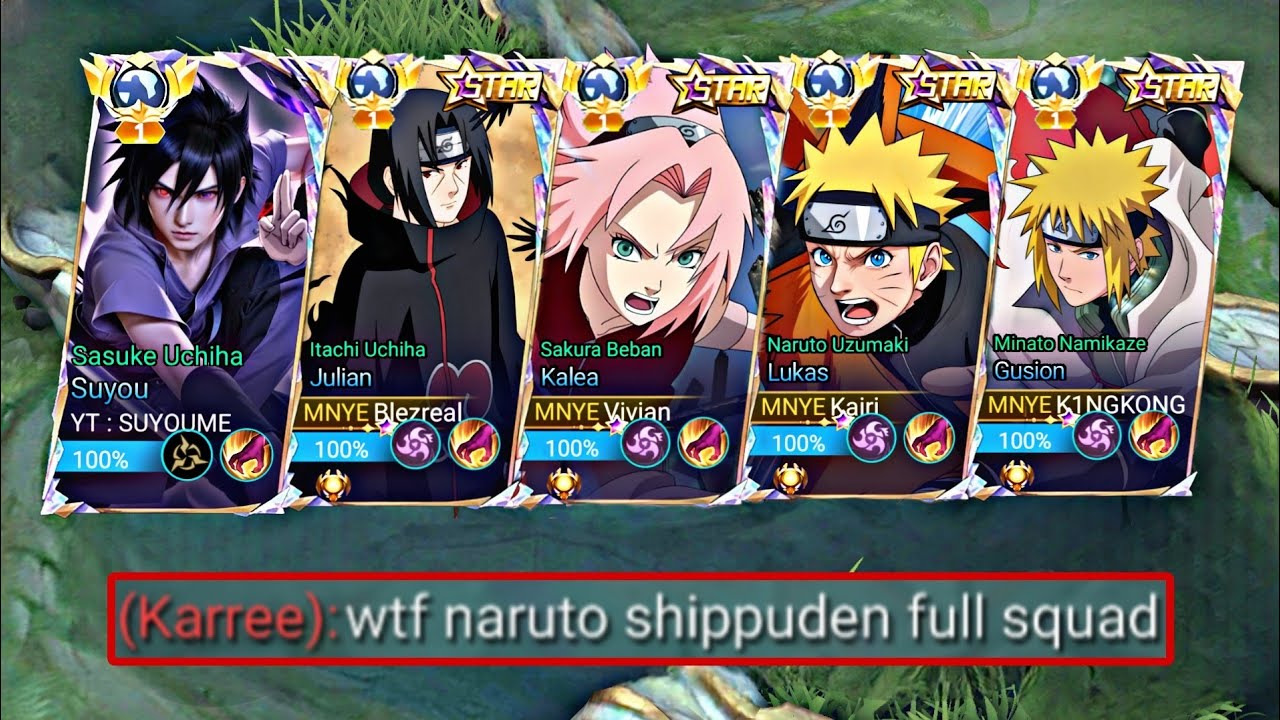 NARUTO SHIPPUDEN FULL SQUAD GAMEPLAY!! BEST SKIN JULIAN X ITACHI UCHIHA!! - Mobile Legends