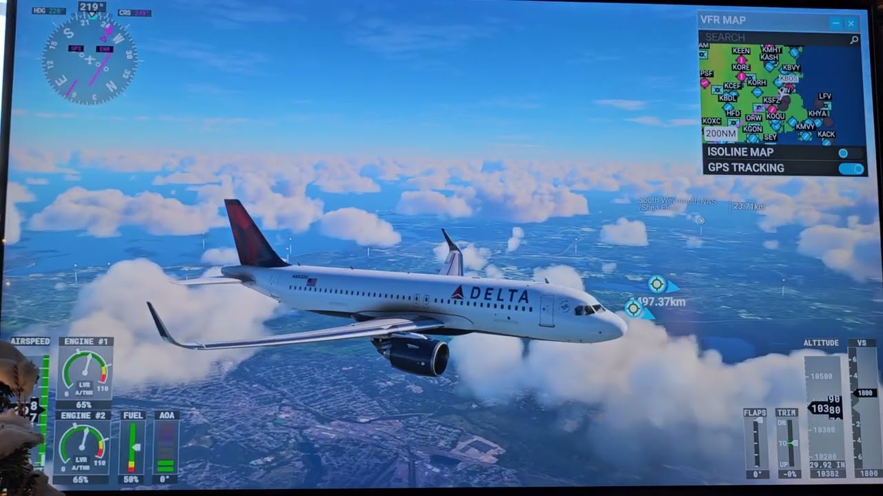 Microsoft Flight Simulator - Boston Logan to Atlanta Hartsfield-Jackson Airport, USA (A320 Delta)