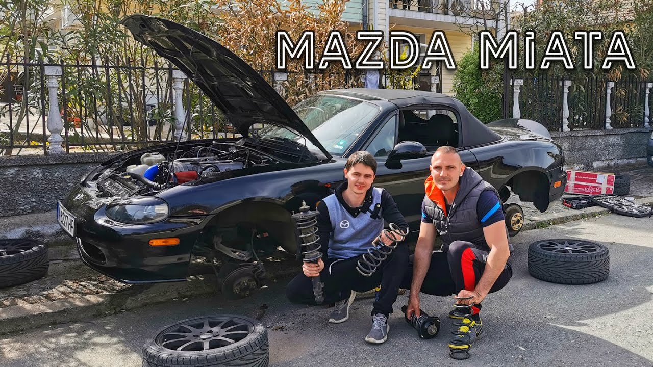 Как се сменят пружини на амортисьори? Mazda MX-5 Miata