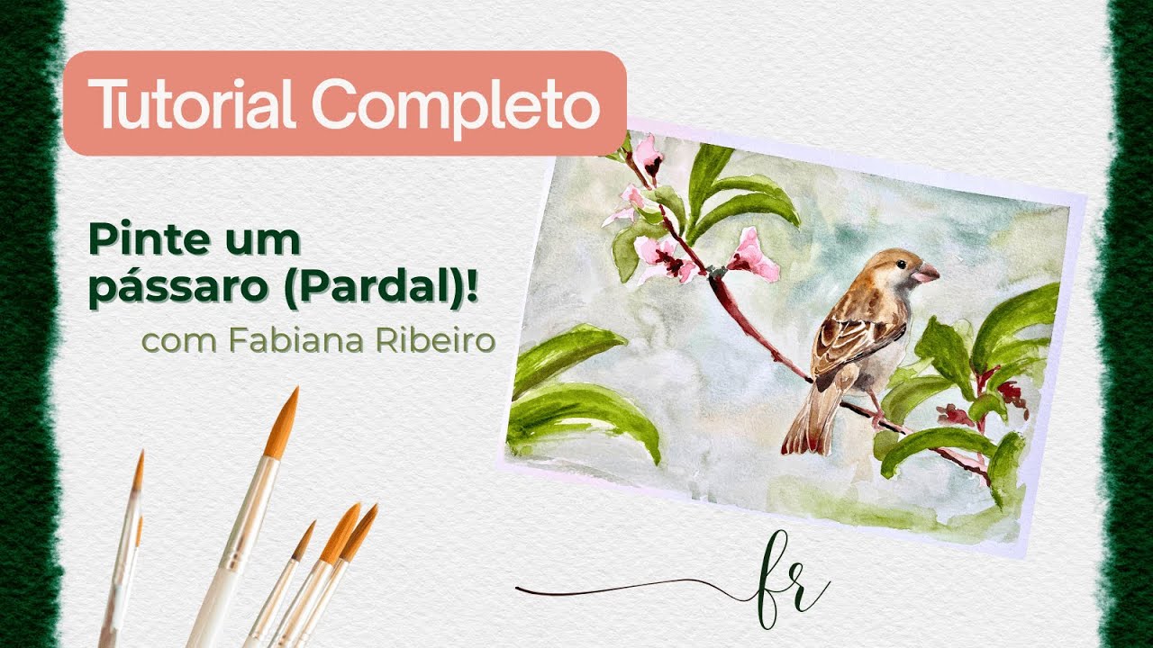 TUTORIAL COMPLETO: Pintando um pássaro em aquarela  #aquarela #aquarelaparainiciantes