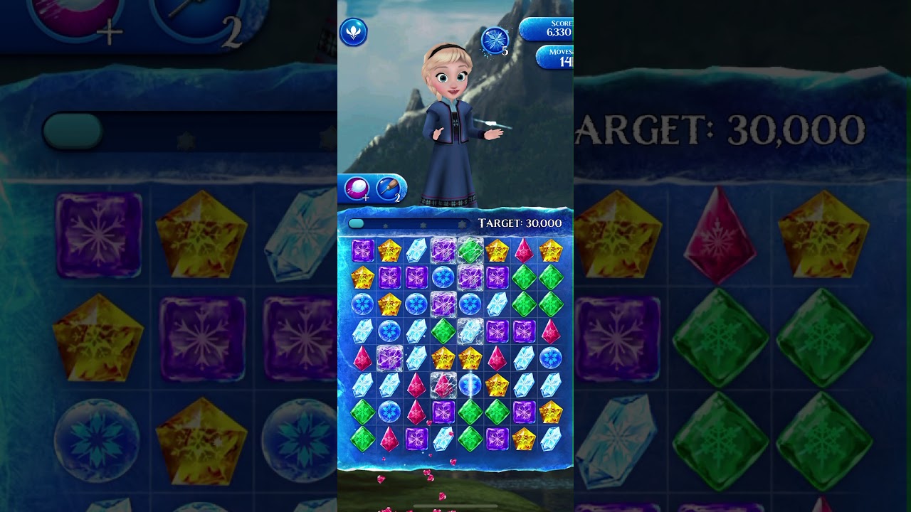 Frozen Free Fall level #25 failed 😔 2x || Disney Frozen Free Fall