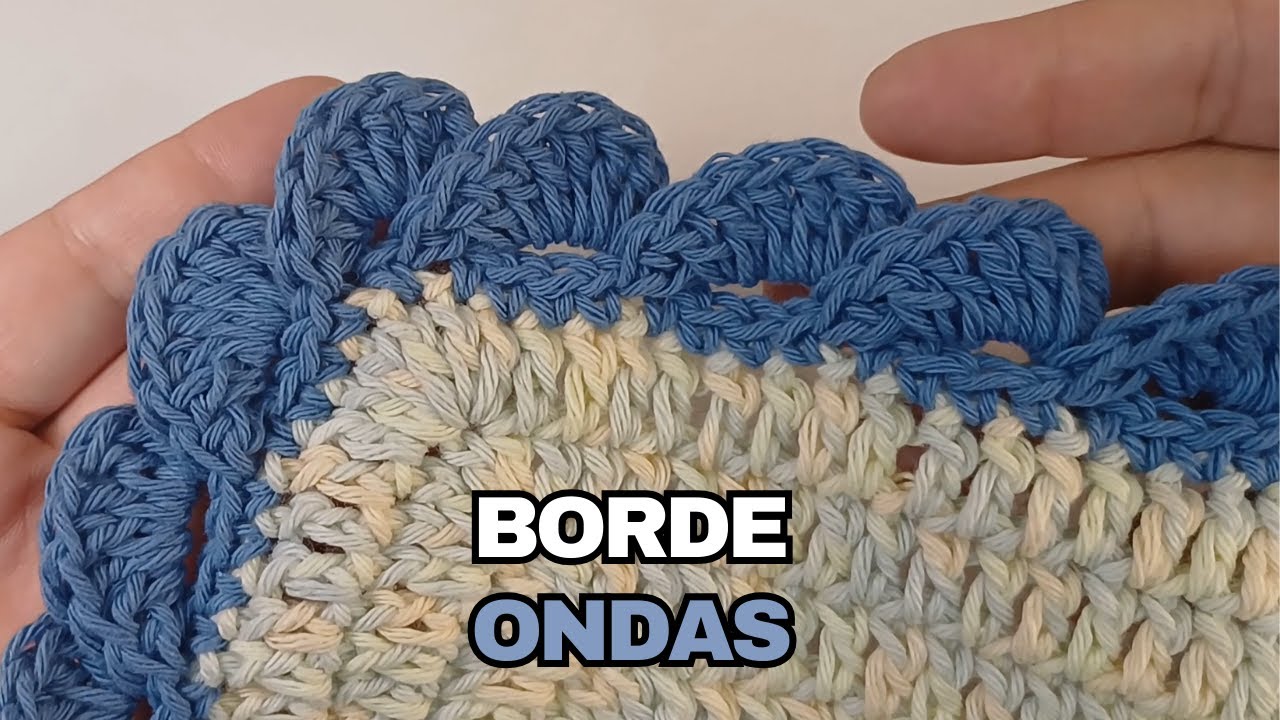 Borde con ondas a crochet – cómo tejer esquinas y cierre perfecto