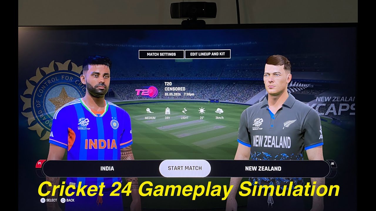 India vs New Zealand T20  Mode Final Cricket 24 Gameplay Simulation #shortsfeed