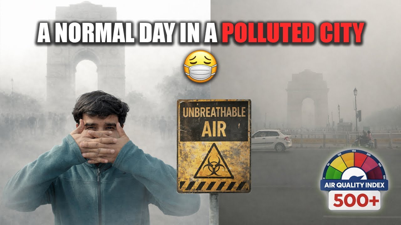 Delhi Air Is Unbreathable 😷 | AQI 500+ | A Normal Day in the World&rsquo;s Most Polluted City