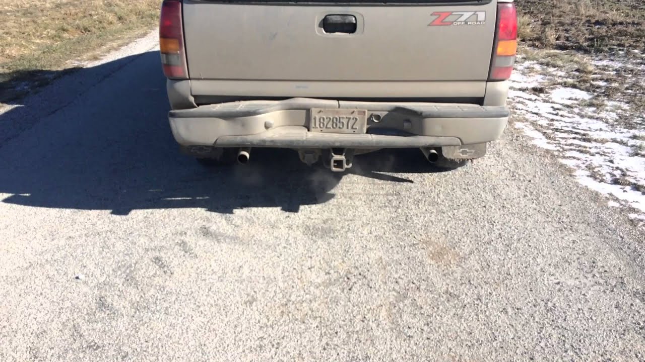 Chevy with 2 1/4 inch pipes and glass packs