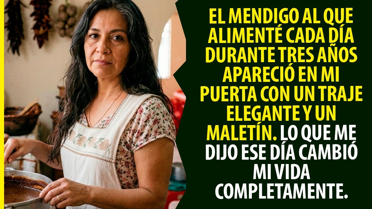 El mendigo al que alimenté 3 años apareció en mi puerta con traje. Lo que dijo cambió mi vida...