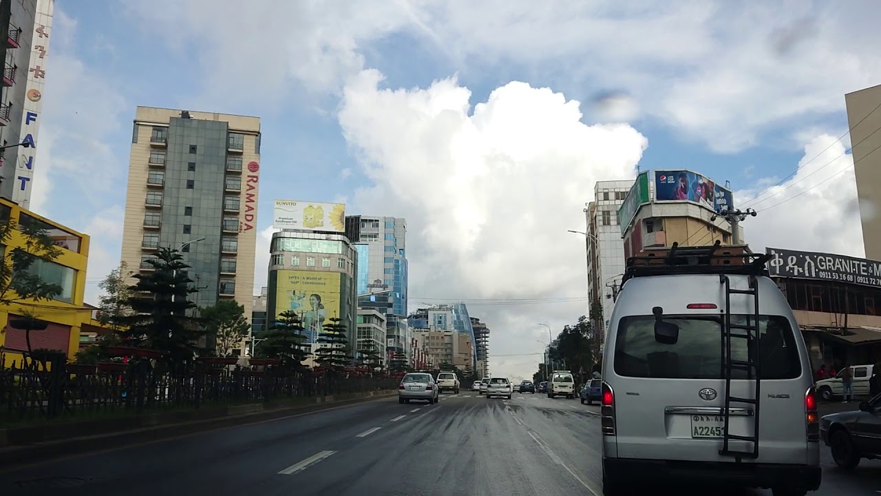 Driving - From  Hotel to BOLE international Airport  Addis Ababa Ethiopia - 2019, November 24