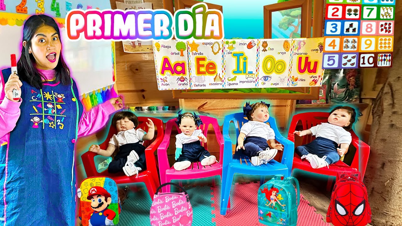 🌈 ¡La Escuelita de Bebés Reborn! 👶🏻 CON SUS MOCHILITAS Y LONCHERAS 🍎| Regreso a Clases