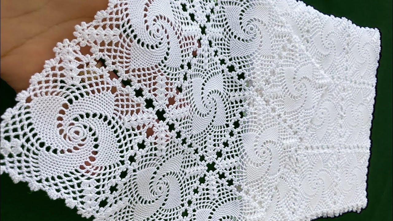 tutorial lace Crochet square for Crochet Tablecloth and table runner
