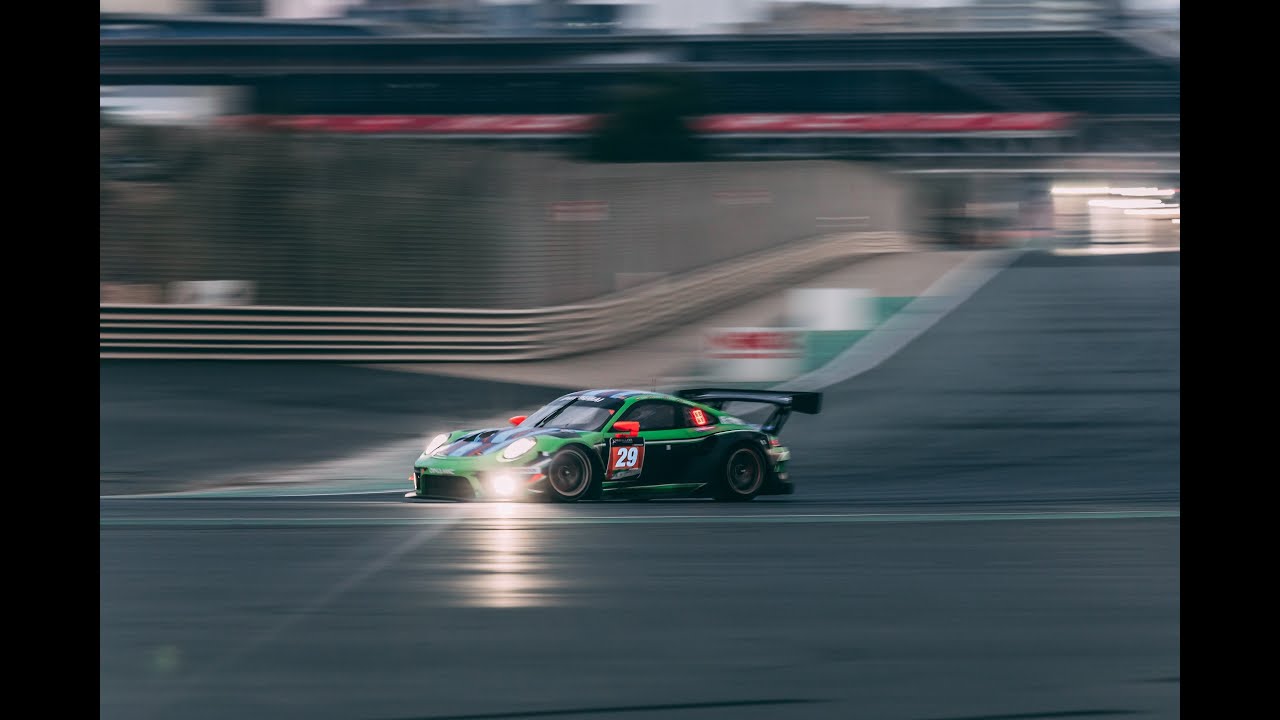 Onboard Dubai 24 Hour Porsche GT3R Start of the race