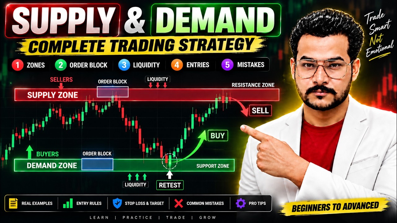 Supply & Demand Trading Strategy 2026 🔥 | Order Block + Liquidity + Support & Resistance Explained