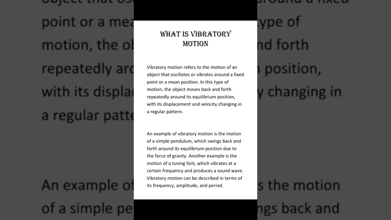 what is vibratory motion.#motion