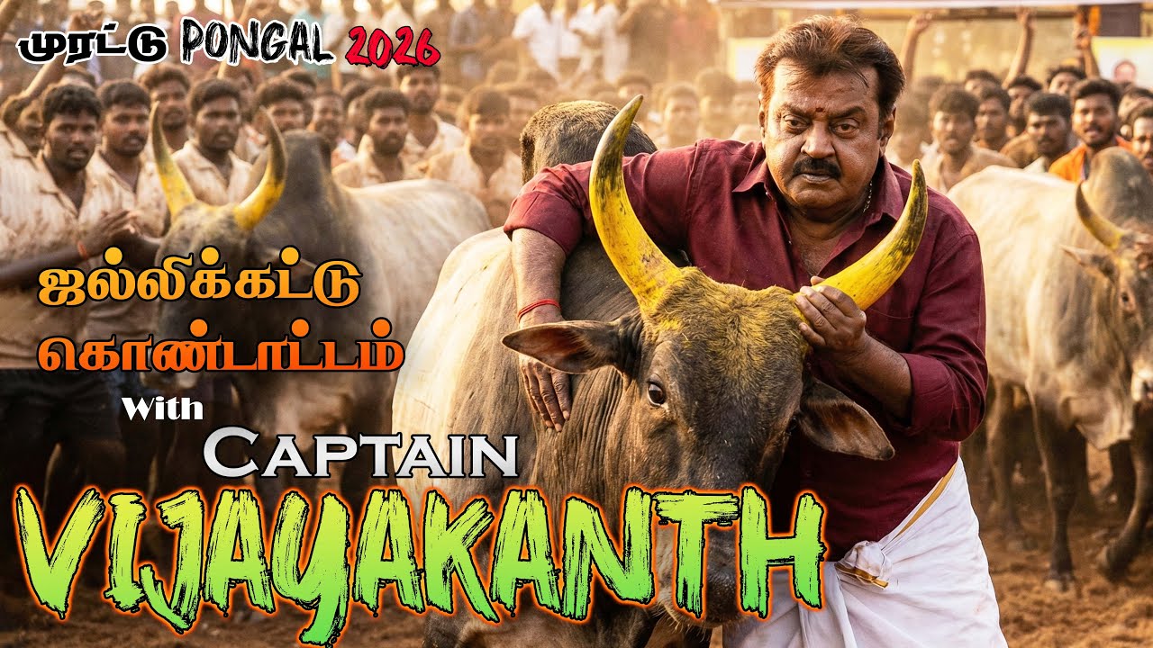 Captain Vijayakanth Jallikattu | தமிழ்நாட்டின் சுவாசம் ஜல்லிக்கட்டு கொண்டாட்டம் Pongal Lyrical Song