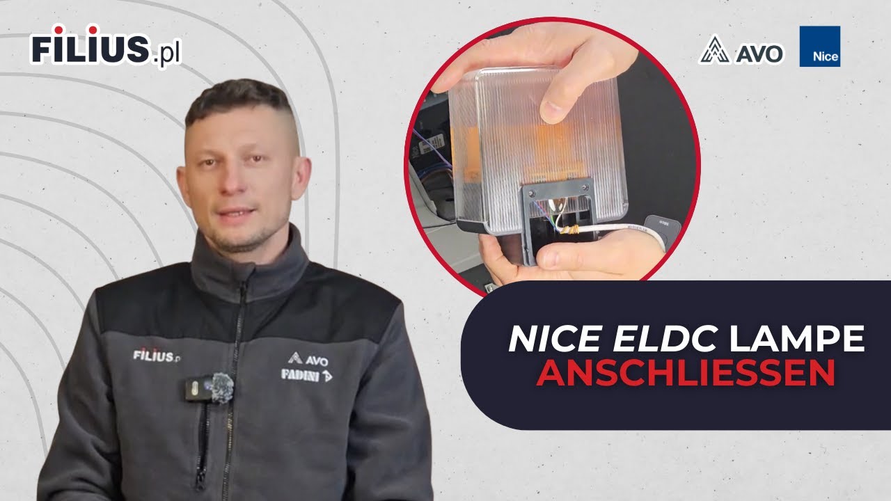 NICE ELDC Lampe anschließen – Anleitung zum Anschluss an NICE Antriebe | NICE, FILIUS.pl