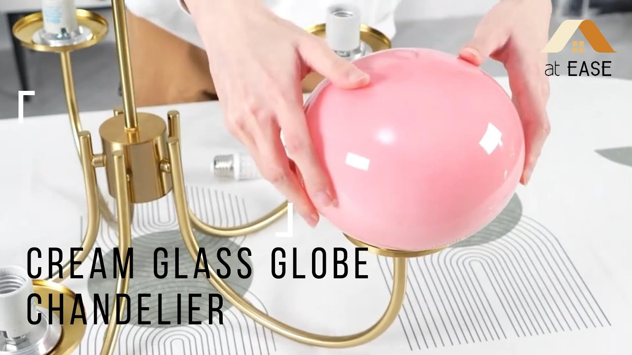 Rheon Bauhaus Cream Glass Globe Chandelier